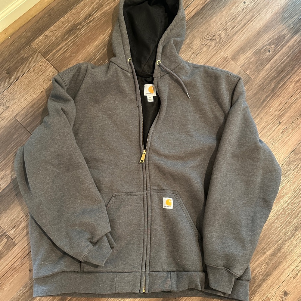Carhartt  Gray hooded jacket  size 2xl. Rain defender/ water resistant